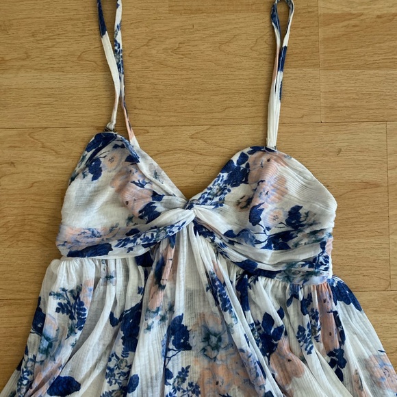 Free People white floral tunic top - Picture 2 of 8